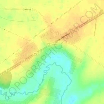 Речица topographic map, elevation, terrain