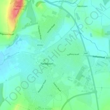 Newport topographic map, elevation, terrain