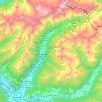 Rasen-Antholz - Rasun-Anterselva topographic map, elevation, terrain