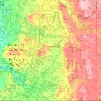 Lake County topographic map, elevation, terrain