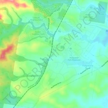 Flagstone topographic map, elevation, terrain