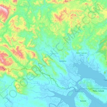 Kalabakan topographic map, elevation, terrain