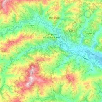 Castiglione Messer Raimondo topographic map, elevation, terrain