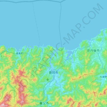 Toyooka topographic map, elevation, terrain