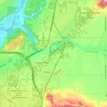 Mead topographic map, elevation, terrain