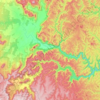 Glen Davis topographic map, elevation, terrain