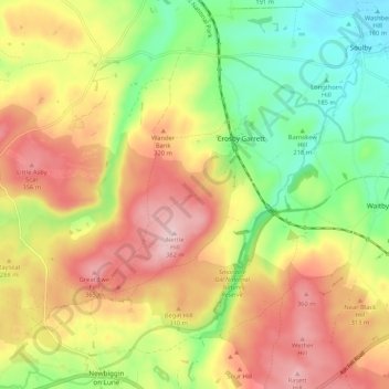 Crosby Garrett topographic map, elevation, terrain