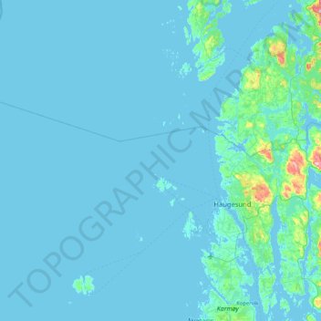 Haugesund topographic map, elevation, terrain