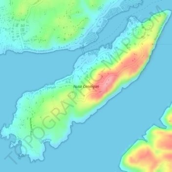 Lembongan topographic map, elevation, terrain