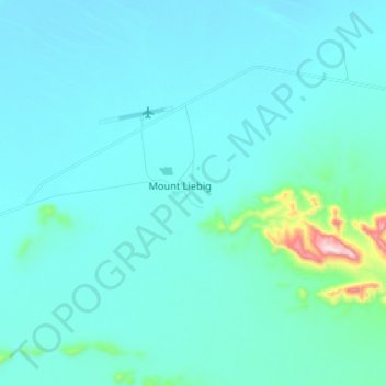 Mount Liebig topographic map, elevation, terrain