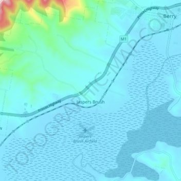 Jaspers Brush topographic map, elevation, terrain