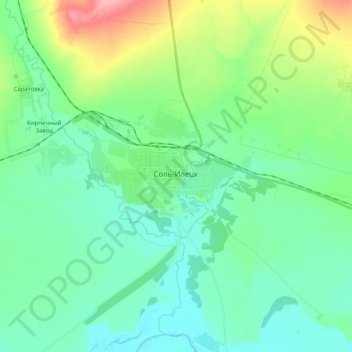 Соль-Илецк topographic map, elevation, terrain