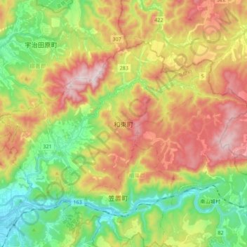 Wazuka topographic map, elevation, terrain