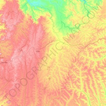 Bié Province topographic map, elevation, terrain