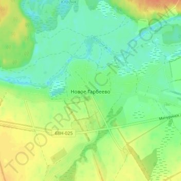 Новое Тарбеево topographic map, elevation, terrain