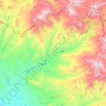 Shahbuz Rayon topographic map, elevation, terrain