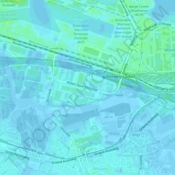 Rotterdam-Albrandswaard topographic map, elevation, terrain