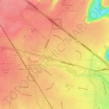 Taylors Lakes topographic map, elevation, terrain