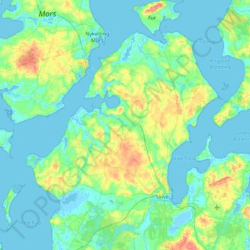 Skive Kommune topographic map, elevation, terrain