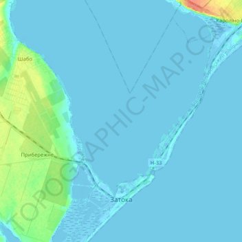 Zatoka topographic map, elevation, terrain