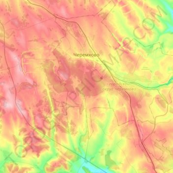 Cheremkhovo topographic map, elevation, terrain