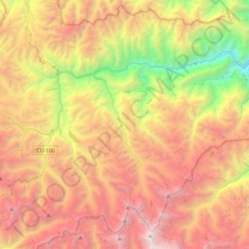 Río Vilcabamba topographic map, elevation, terrain