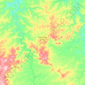 Ribeirão do Pinhal topographic map, elevation, terrain