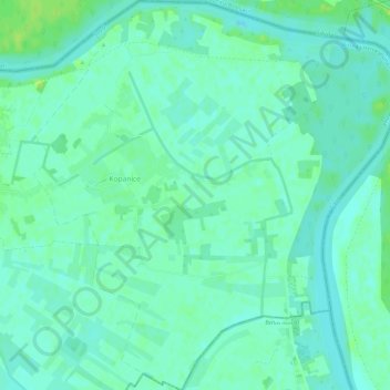 Kopanice topographic map, elevation, terrain