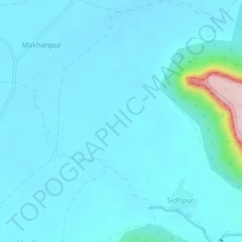 Siddhapur topographic map, elevation, terrain