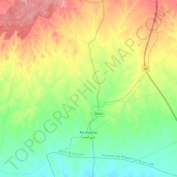 Ain Kaicher topographic map, elevation, terrain