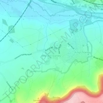 Leonard Stanley topographic map, elevation, terrain