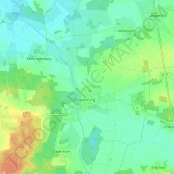 Apenburg topographic map, elevation, terrain