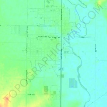 Burlington Topographic Map, Elevation, Terrain