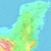 Península de Yucatán topographic map, elevation, terrain