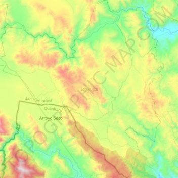 Lagunillas topographic map, elevation, terrain