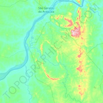 Xambioá topographic map, elevation, terrain