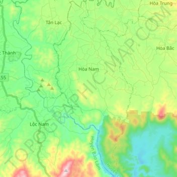 Xã Hòa Nam topographic map, elevation, terrain