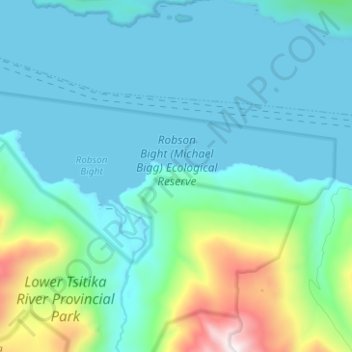 Robson Bight (Michael Bigg) Ecological Reserve topographic map, elevation, terrain