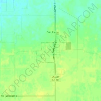 San Pierre topographic map, elevation, terrain