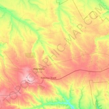 Bilmatska settlement hromada topographic map, elevation, terrain