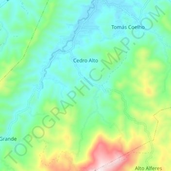 Cedro Alto topographic map, elevation, terrain