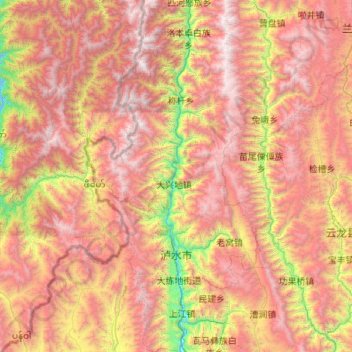 Lushui City topographic map, elevation, terrain
