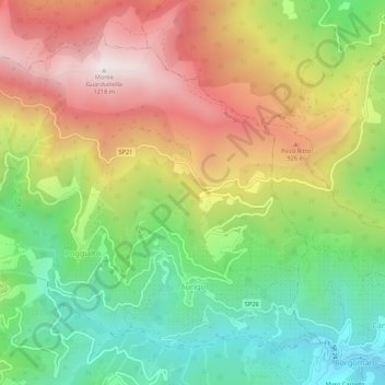 Aurigo topographic map, elevation, terrain
