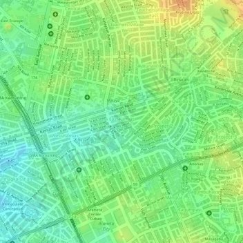 East Kamias topographic map, elevation, terrain