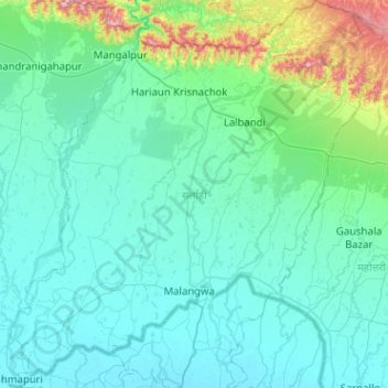 Sarlahi topographic map, elevation, terrain