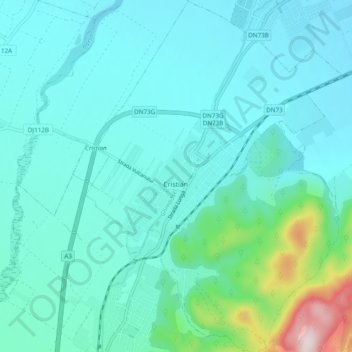 Cristian topographic map, elevation, terrain