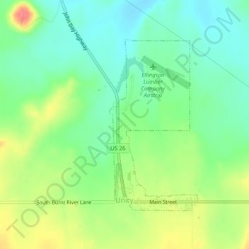 Unity topographic map, elevation, terrain