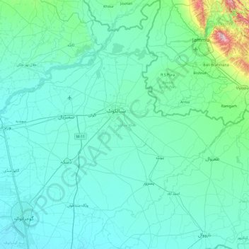 Sialkot District topographic map, elevation, terrain