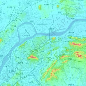 Qixia District topographic map, elevation, terrain