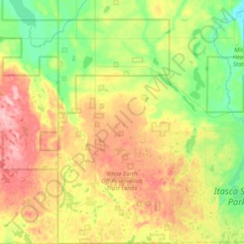 White Earth Off-Reservation Trust Lands topographic map, elevation, terrain